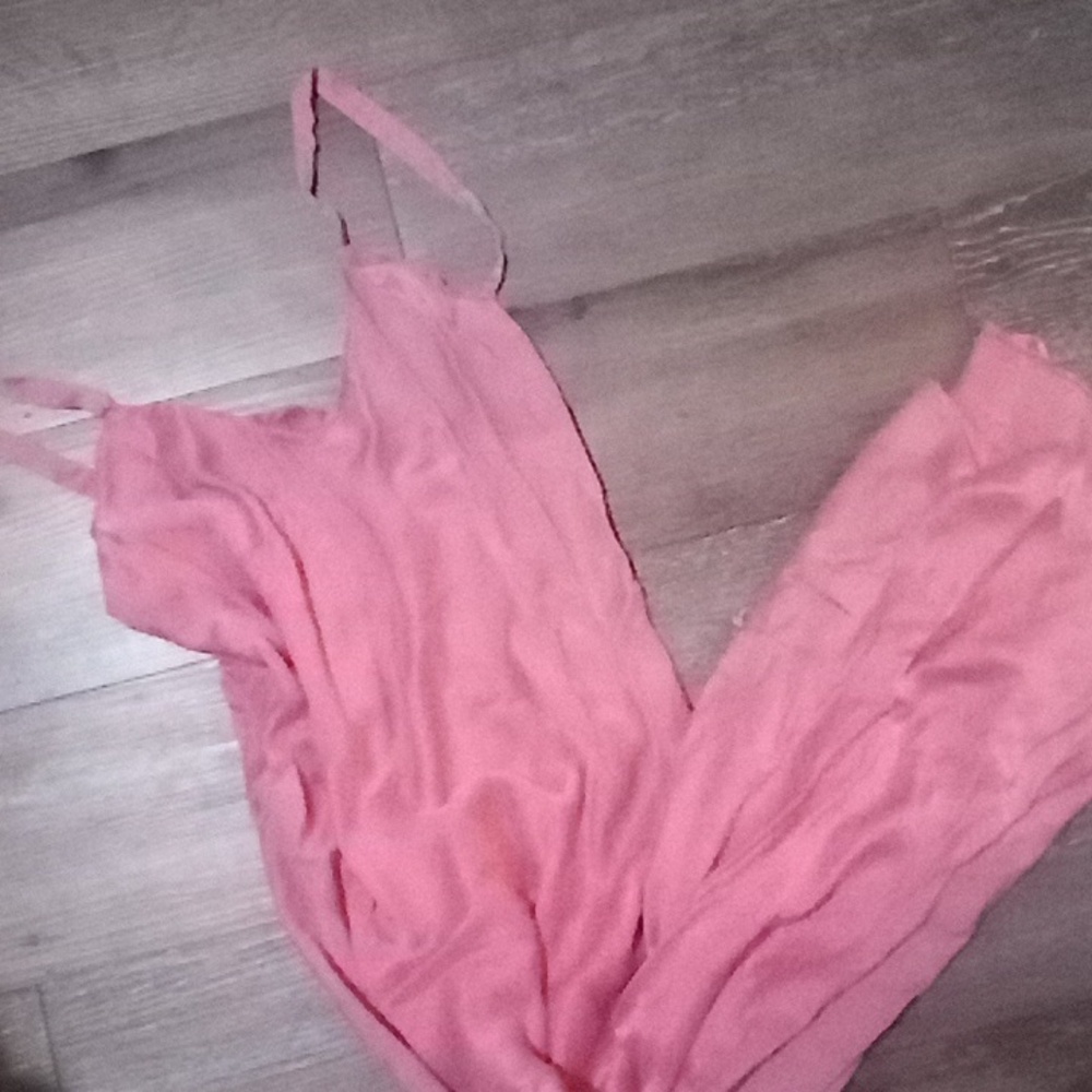 GUC: 90's VINTAGE NEIMAN MARCUS; CORAL PINK 100% SILK MAXI NEGLIGEE DRESS!